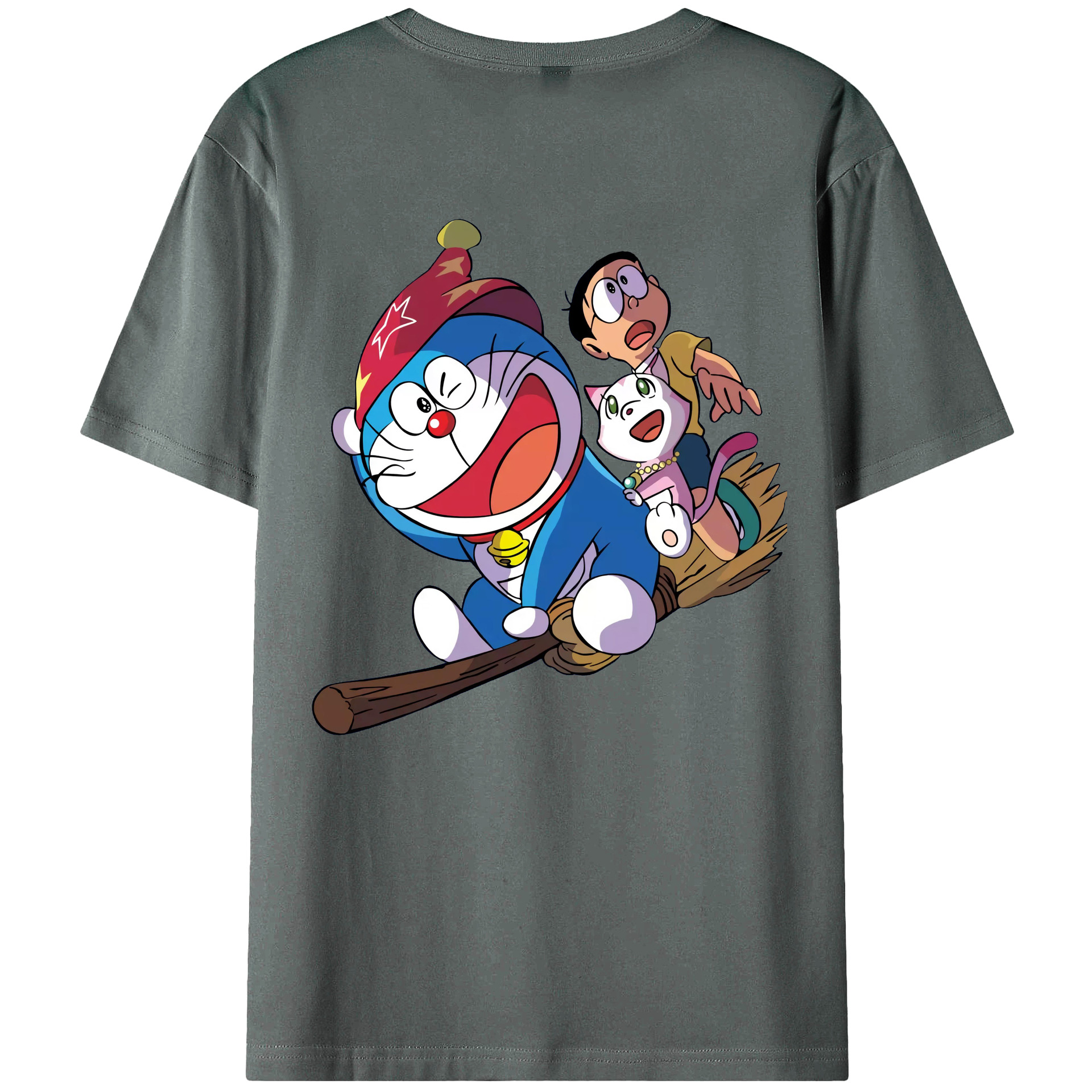 （画像用） ドラえもん Doraemon 綿100％ メンズ半袖Tシャツ（バックプリント） 通気性